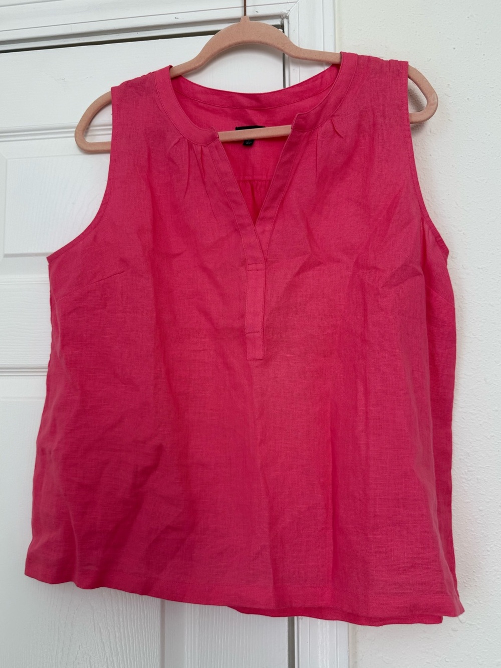 Talbots hot pink 100% linen sleeveless blouse - Large